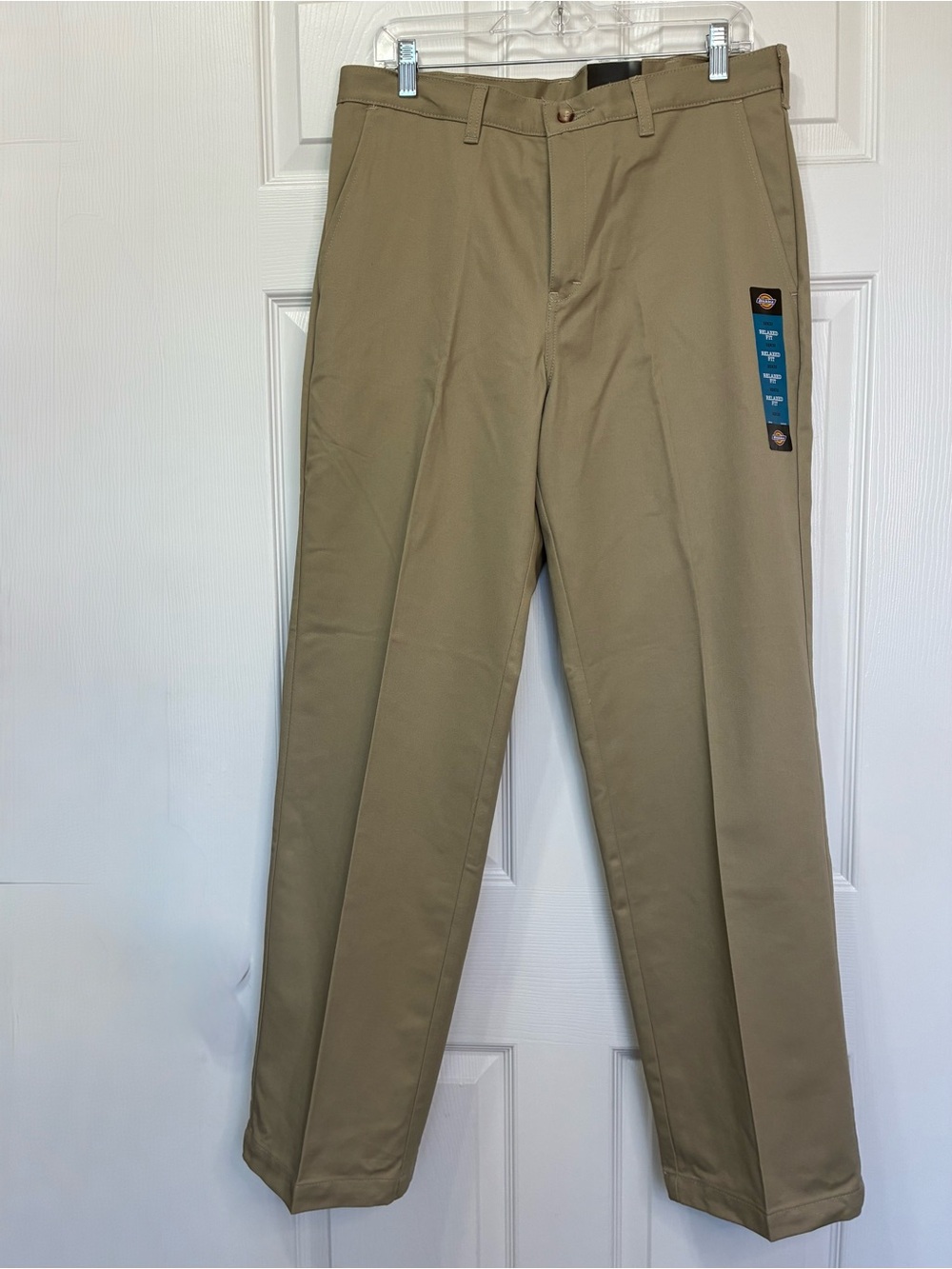 Dickies Relaxed Fit Cotton Work Pant Mens 32X32 Tan Pockets Straight Leg Tough